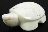 Polished White King Cobra Jasper Turtle - India #311899-1